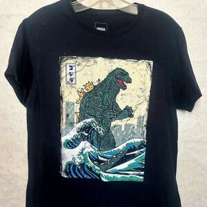 Godzilla Black Graphic T-shirt Men's Medium